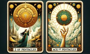 2 of Pentacles and Ace of Pentacles