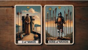 2 of Wands and Nine of Wands