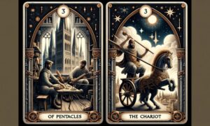 3 of Pentacles and The Chariot