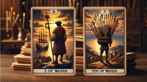 3 of Wands and Ten of Wands