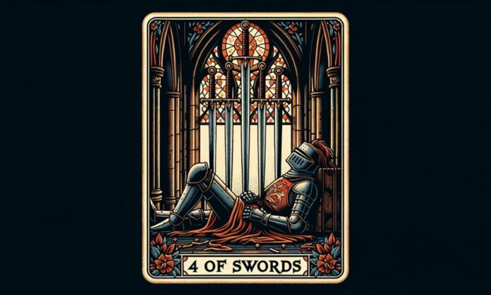 4 of Swords Tarot Card Meaning Love, Career, Health, Spirituality & More
