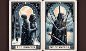 5 of Pentacles and Two of Swords