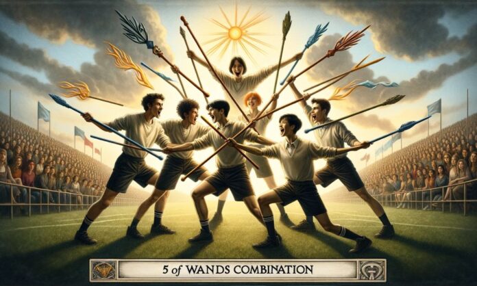 5 of Wands Combination Insights into Tarot Pairings