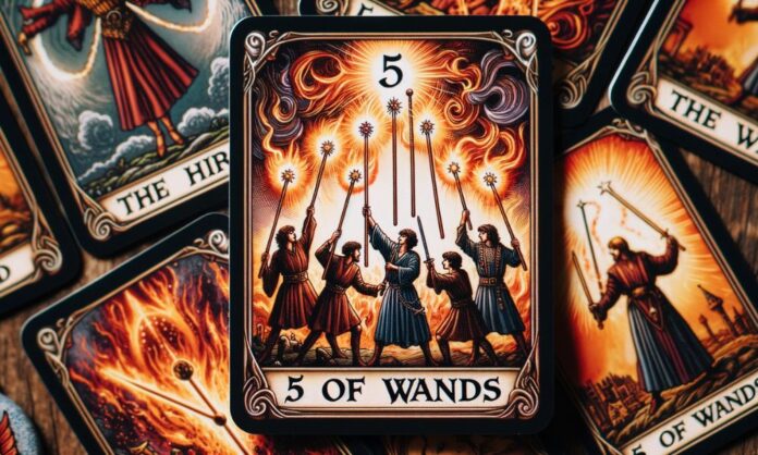 5 of Wands Tarot Card Meaning Love, Career, Health, Spirituality & More