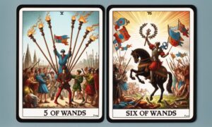5 of Wands and Six of Wands