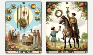 6 of Wands and Six of Cups