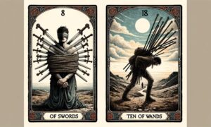 8 of Swords and Ten of Wands