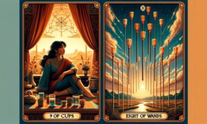 9 of Cups and Eight of Wands