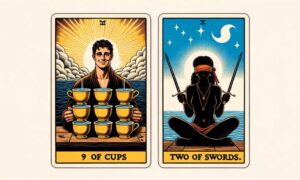 9 of Cups and Two of Swords