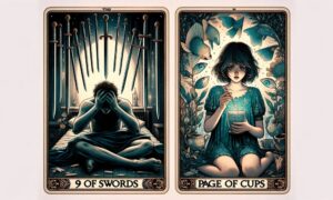 9 of Swords and Page of Cups