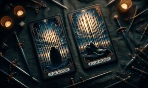 9 of Wands and Four of Swords