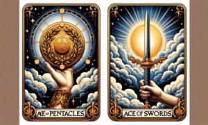 Ace of Pentacles and Ace of Swords