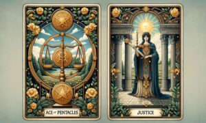 Ace of Pentacles and Justice