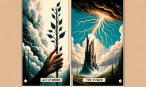 Ace of Wands and The Tower