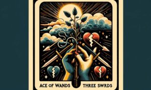 Ace of Wands and Three of Swords