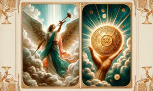 Judgment and Ace of Pentacles