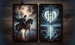 Knight of Cups and Three of Swords