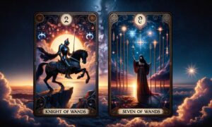 Knight of Wands and Seven of Wands