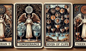 Temperance and Seven of Cups