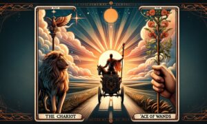 The Chariot and Ace of Wands