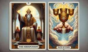 The Hierophant and Ace of Cups