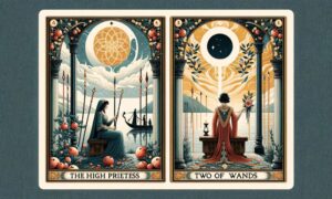 The High Priestess and Two of Wands