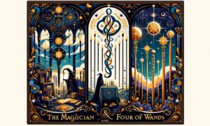 The Magician and Four of Wands
