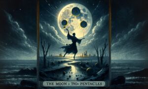 The Moon and Two of Pentacles