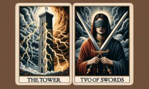 The Tower and Two of Swords