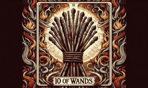The Upright 10 of Wands Tarot Card Meaning