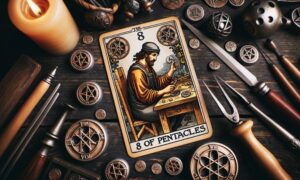 The Upright 8 of Pentacles Tarot Card Meaning