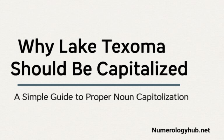 Lake Texoma Should Be Capitalized
